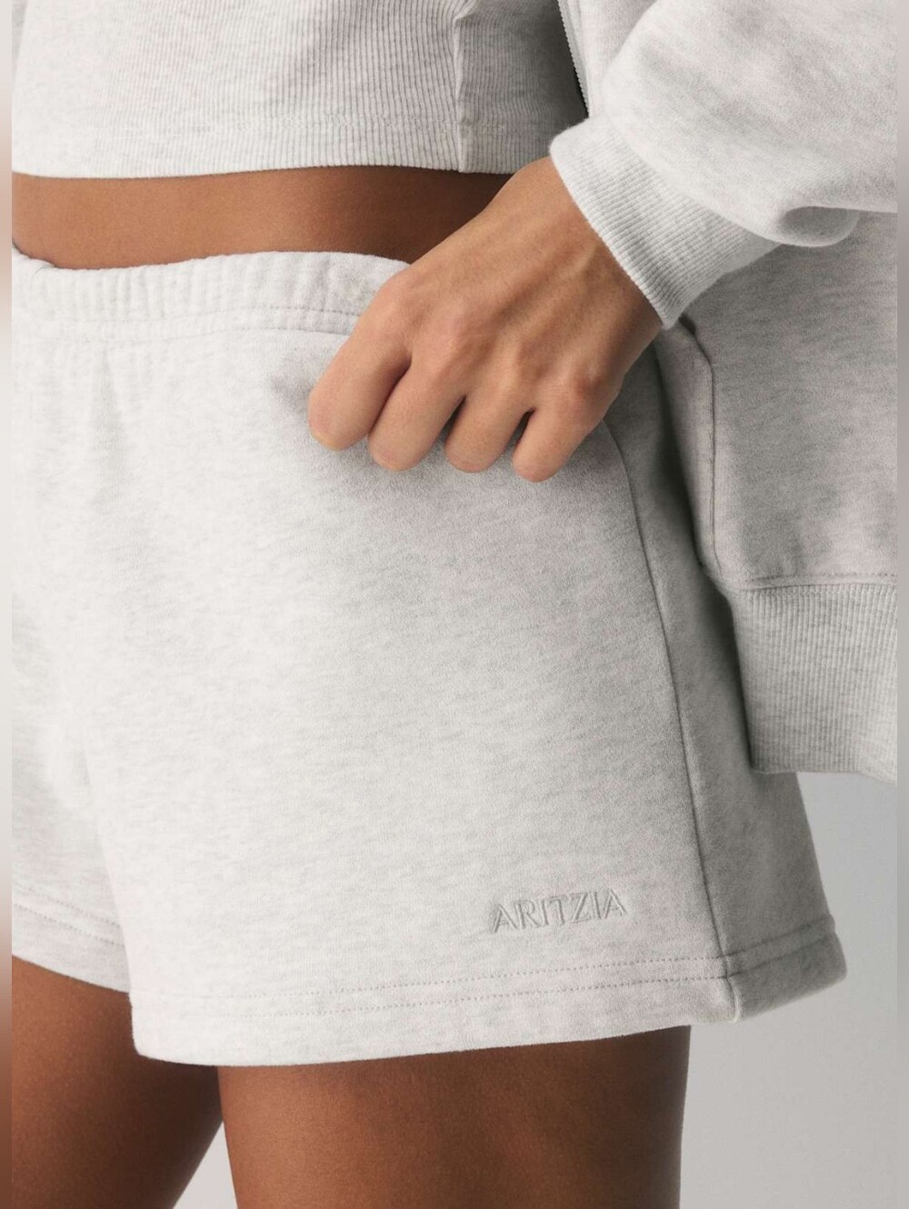 Aritzia Light Gray Cotton Lounge Shorts Size L